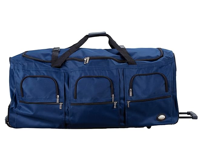 Rockland Melbourne 22&quot; Hardside Expandable Spinner Luggage - Navy Polyester Suitcase