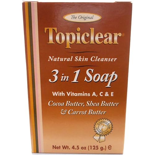 Topiclear Gold 3-In-1 Natural Skin Cleanser Soap, 4.5 Oz - Gentle & Effective Skin Care