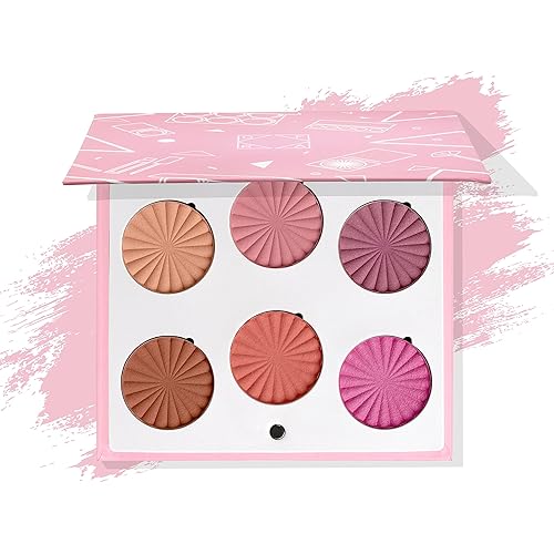 OFRA Blushful Mini Mix Blush Palette - 6 Ultra-Pigmented Pink Shades, Refillable, Vegan