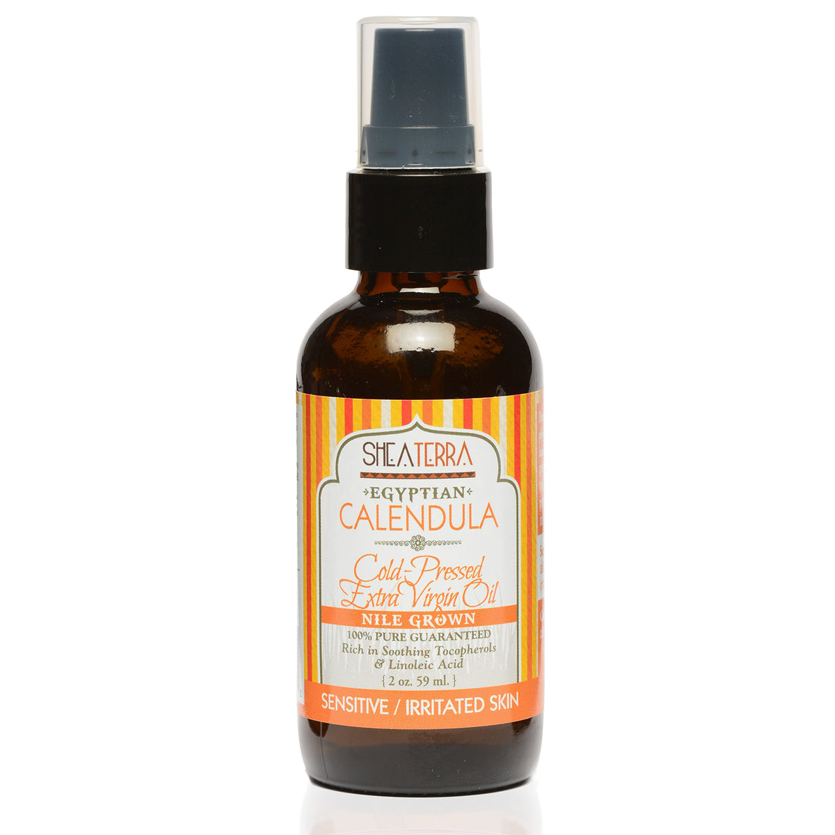 Shea Terra Egyptian Calendula Oil - Organic Cold-Pressed Extra Virgin for Soothing Skin, 2 oz