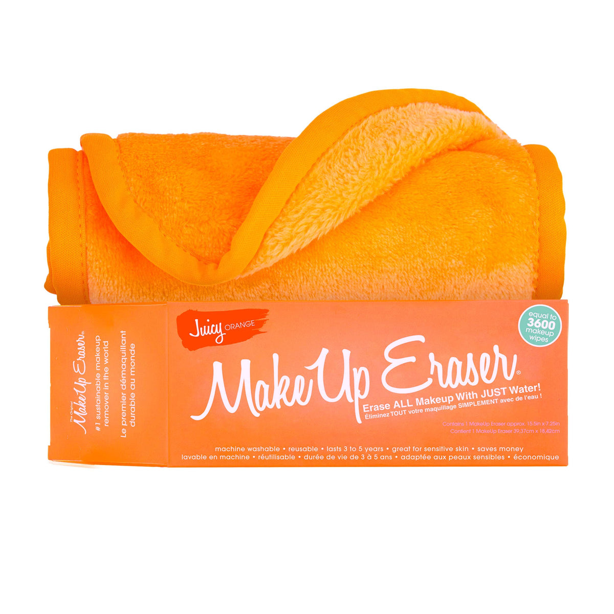 Makeup Eraser Juicy Orange - Erase All Makeup With Water, Waterproof Mascara & More, 1 Count