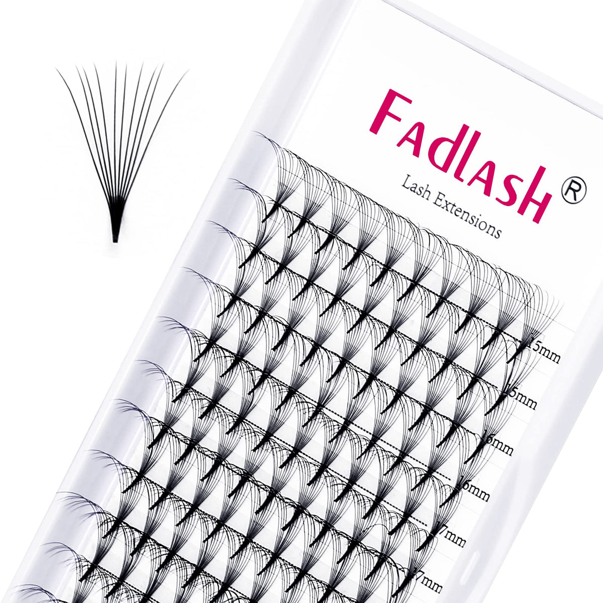 FADLASH Premade Volume Eyelash Extensions 10D 0.07 C Curl 15-20mm Mixed Tray