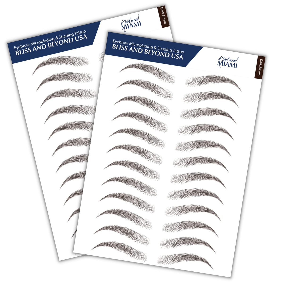 Bliss And Beyond Usa Waterproof Eyebrow Tattoo Stickers, Dark Brown, Long Lasting For Alopecia