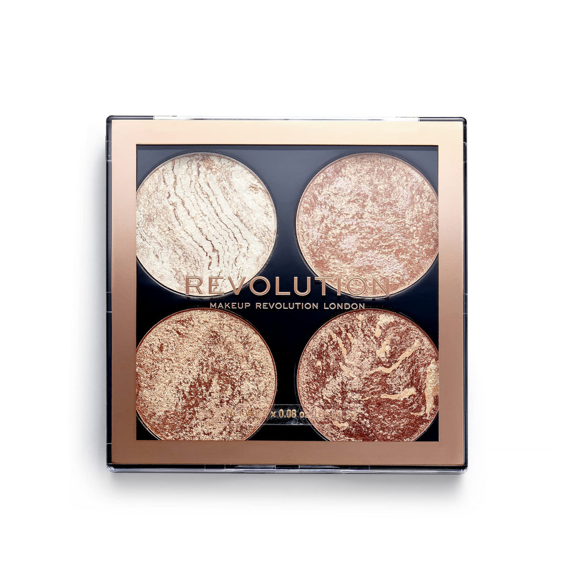 Makeup Revolution Cheek Kit - Bronzer & Highlighter Palette, Sunkissed Glow, Vegan, 0.32 Oz