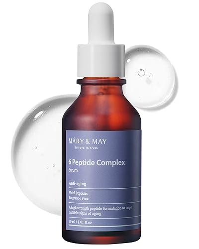 Mary&May 6 Peptide Complex Serum - Anti-Aging, Firming, Fragrance-Free, 1.01Oz