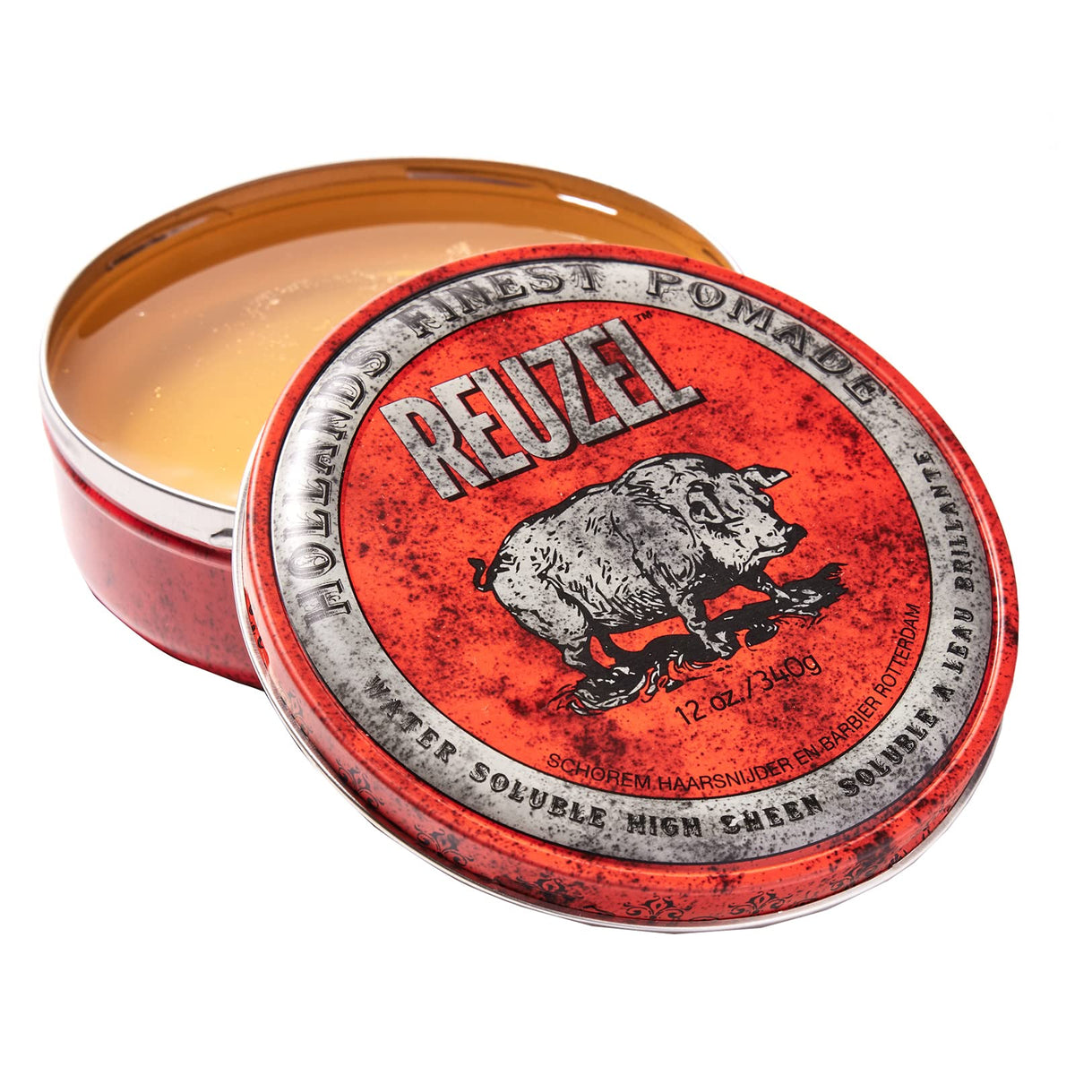 Reuzel Red Pomade - Water Soluble, High Sheen, Strong Hold, Easy Rinse, Vanilla Cola Scent, 