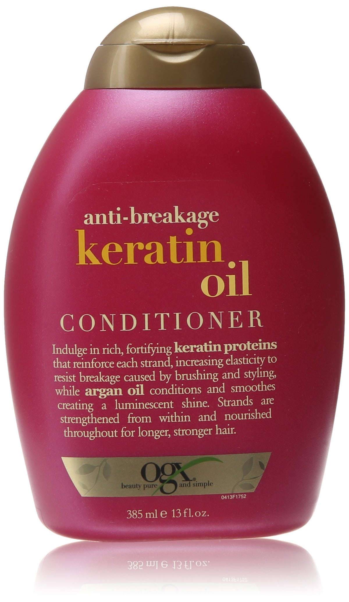 OGX Anti-Breakage Keratin Oil Conditioner, 13 Ounce Bottle Strengthening Conditioner with Argan Oil Sulfate-Free Surfactants Argan Oil Conditioner