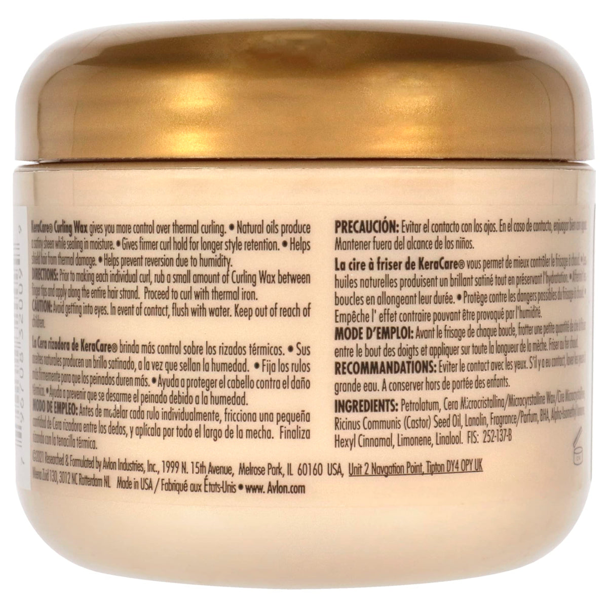 Avlon Keracare Curling Wax For Unisex, 4 Ounce - Cranberry Curling Cream