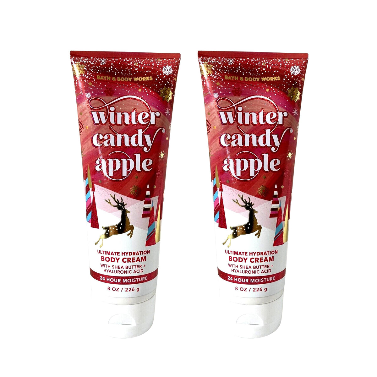 Bath & Body Works Winter Candy Apple Body Cream, 8 Fl Oz (Pack Of 2) - Ultimate Hydration