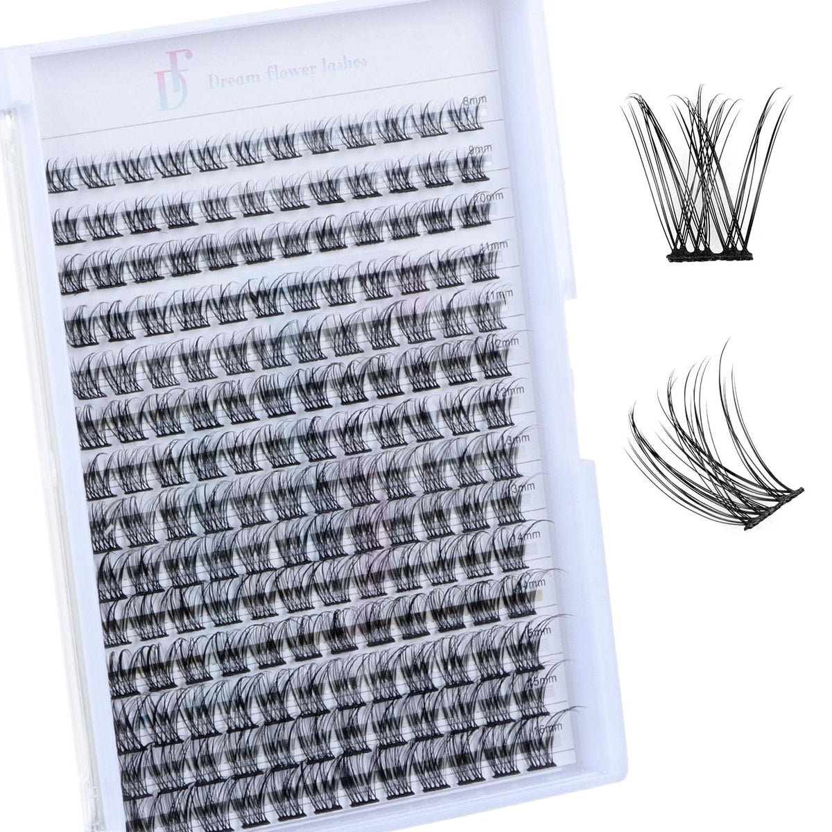 Df Touchjoy Natural Lash Clusters 8-16Mm D Curl Wispy Waterproof Eyelash Extensions