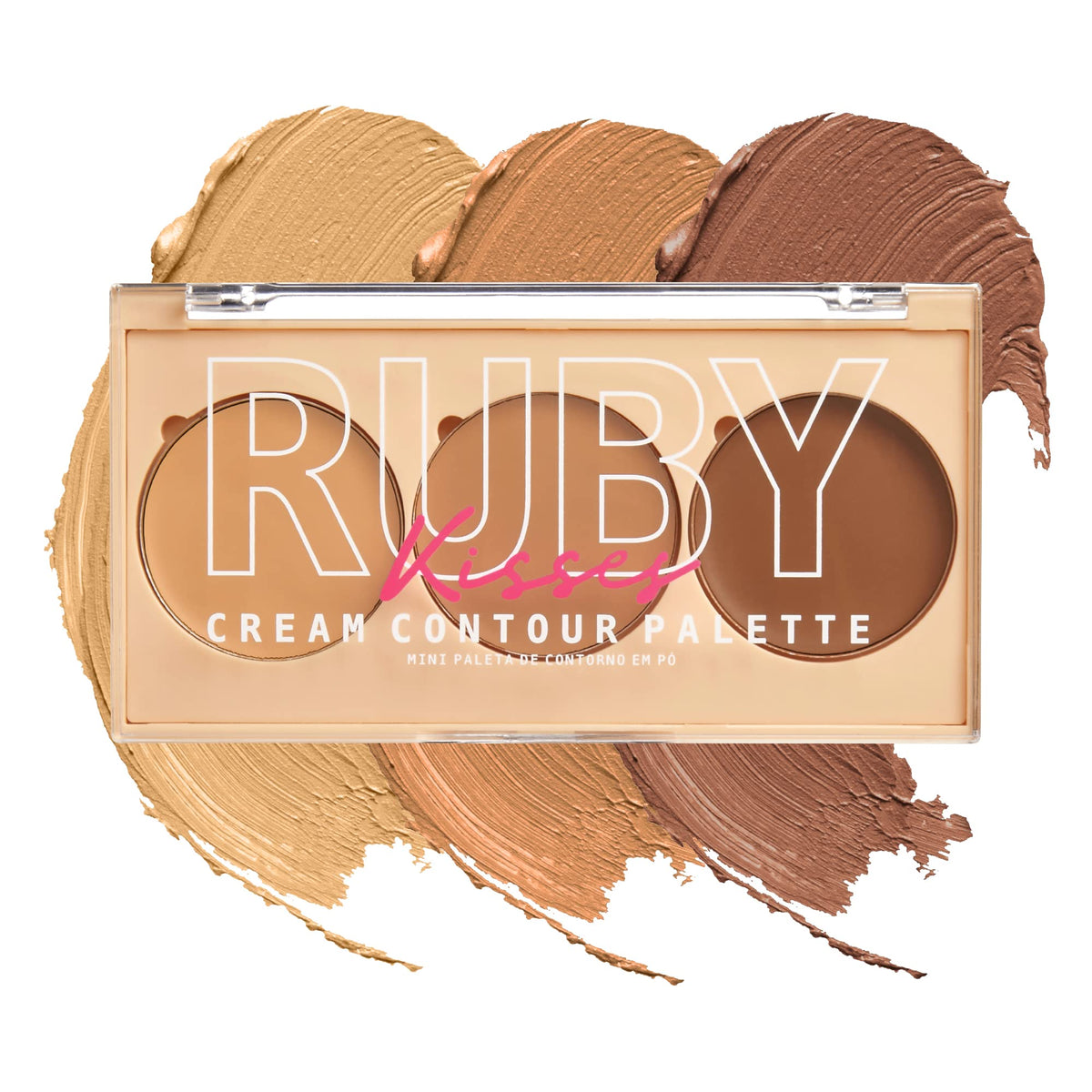 Ruby Kisses 3-In-1 Contour Palette - Long-Lasting Cream For Oily/Dry Skin (Medium To Tan)