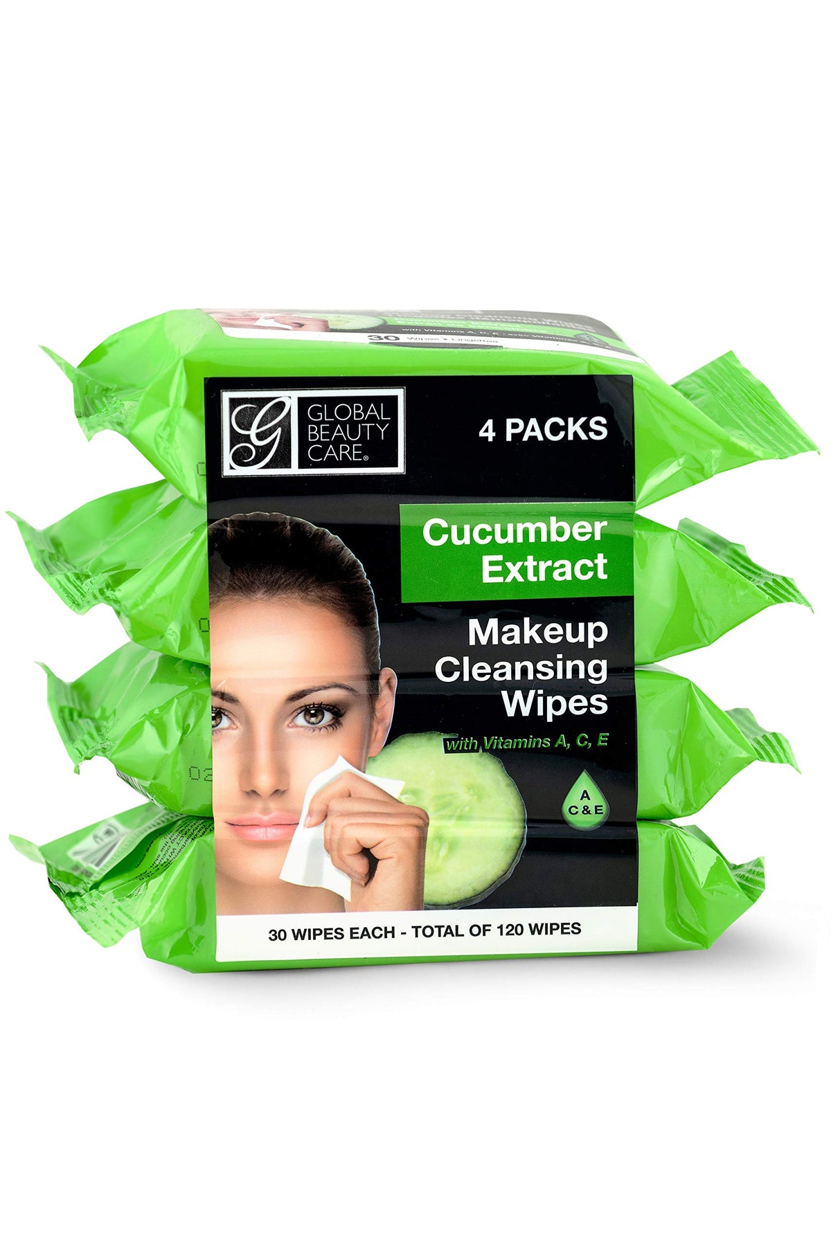 Global Beauty Care Cleansing Makeup Removal Wipes - 120 Count, Travel-Friendly, Cucumber Scent