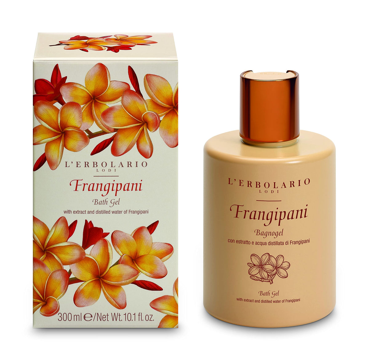 L'Erbolario Frangipani Bath Gel For Women, 10.1 Oz Shower Gel, Cranberry Scent