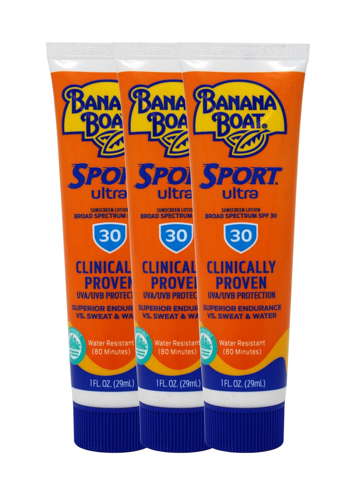 Banana Boat Sport Performance Sunscreen Lotion Spf 30, 3 Oz (Pack Of 3)