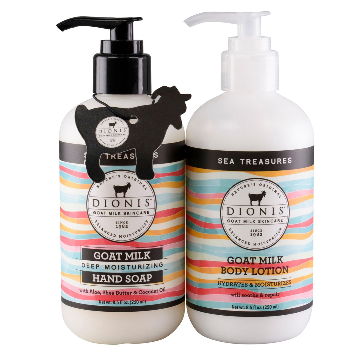 Dionis Goat Milk Skincare Sea Treasures Gift Set - Sweet Pea Body Lotion & Hand Soap, 8.5 Oz