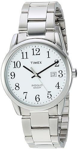 Timex Easy Reader 38Mm Silver-Tone Watch With White Dial & Stainless Steel Bracelet