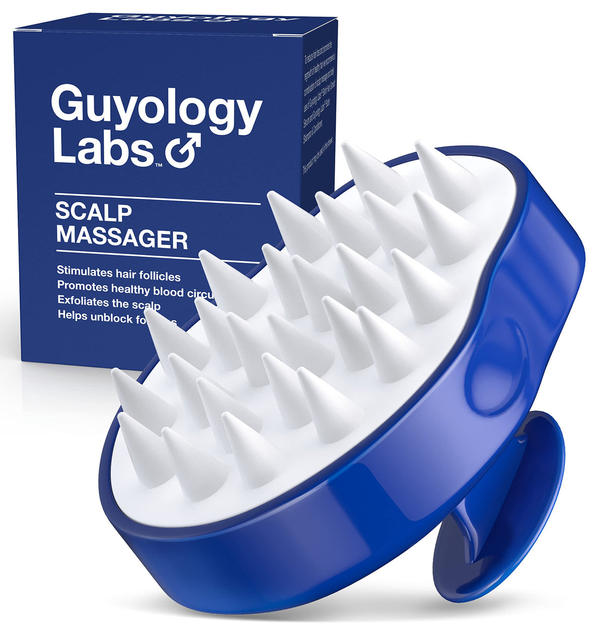 Guyology Labs Scalp Scrubber - Silicone Head Massager For Hair Growth & Dandruff Removal