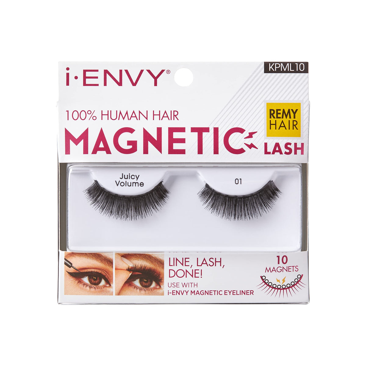 Kiss I Envy Human Hair Magnetic Lashes - Double Strength, Reusable, Easy To Apply, Everyday Wear