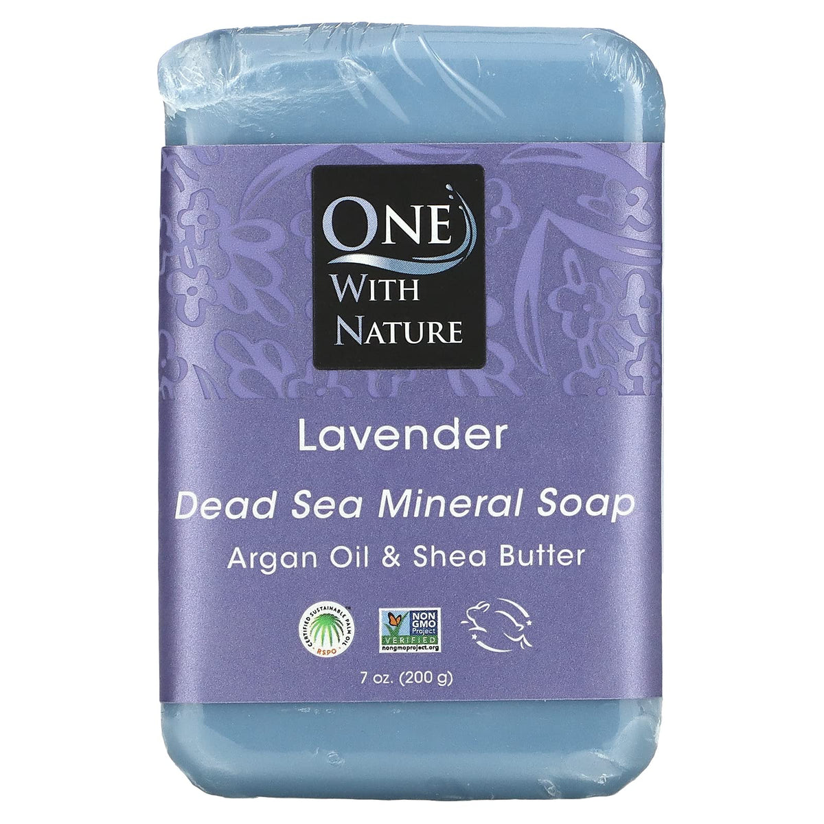 One With Nature Lavender Soap Bar, 7 Oz - Natural Lavender Scent, Moisturizing Cleanser