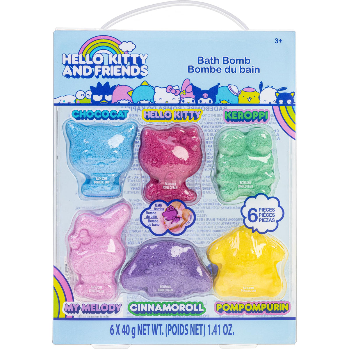 Hello Kitty Bath Bombs Set, 6 Count - Bubblegum Scented Fun Gifts For Ages 3+, By Townley Girl