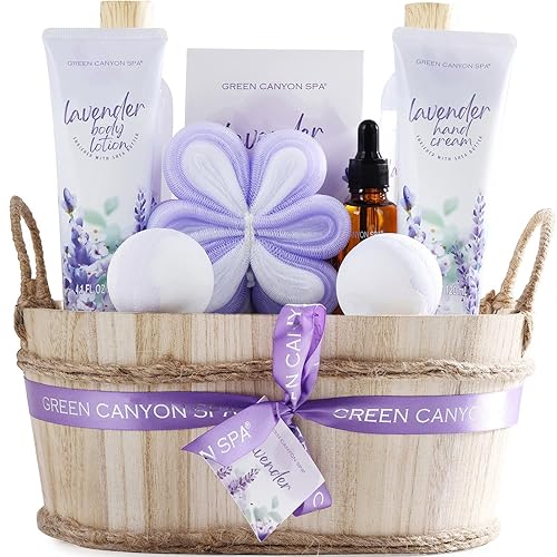 Green Canyon Spa Lavender Bath Gift Set - 11Pcs Spa Gifts For Women, Perfect For Valentine'S Day