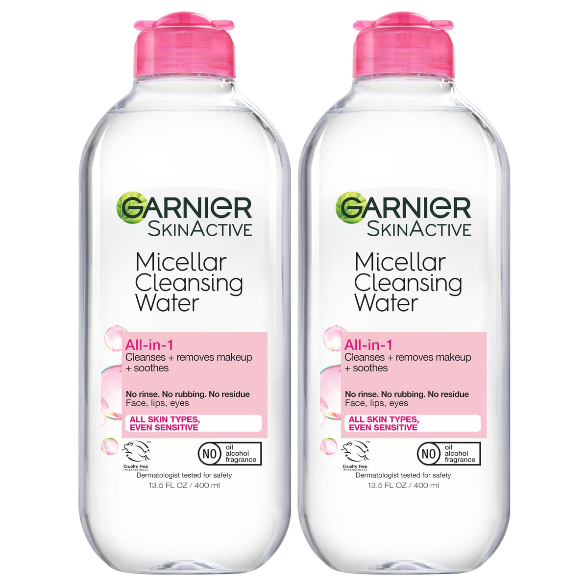 Garnier Micellar Water 2-Pack, Hydrating Cleanser & Makeup Remover For Sensitive Skin, Vegan