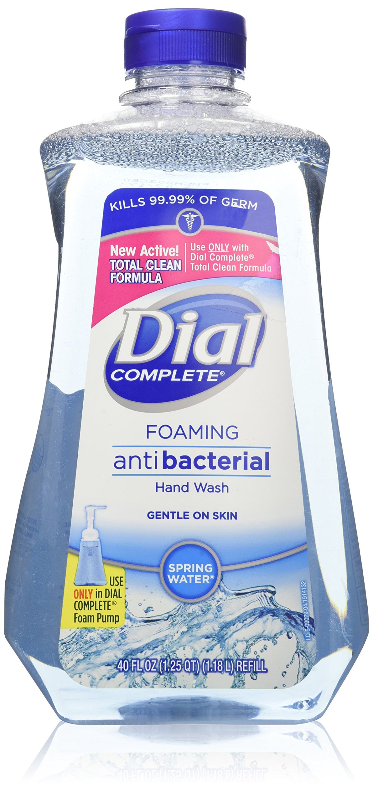 Dial Complete Foaming Antibacterial Hand Wash Refill, 40 Oz - Spring Water Formula