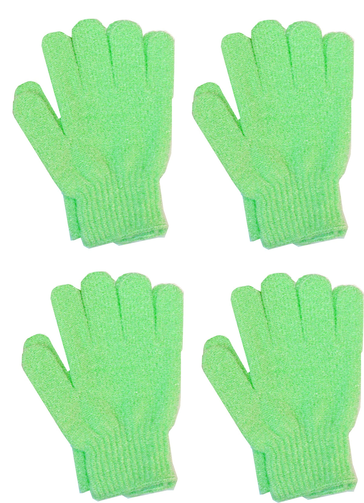 Aquasentials Exfoliating Bath Gloves - 4 Pairs, Green, Nylon, 2 Count Pack