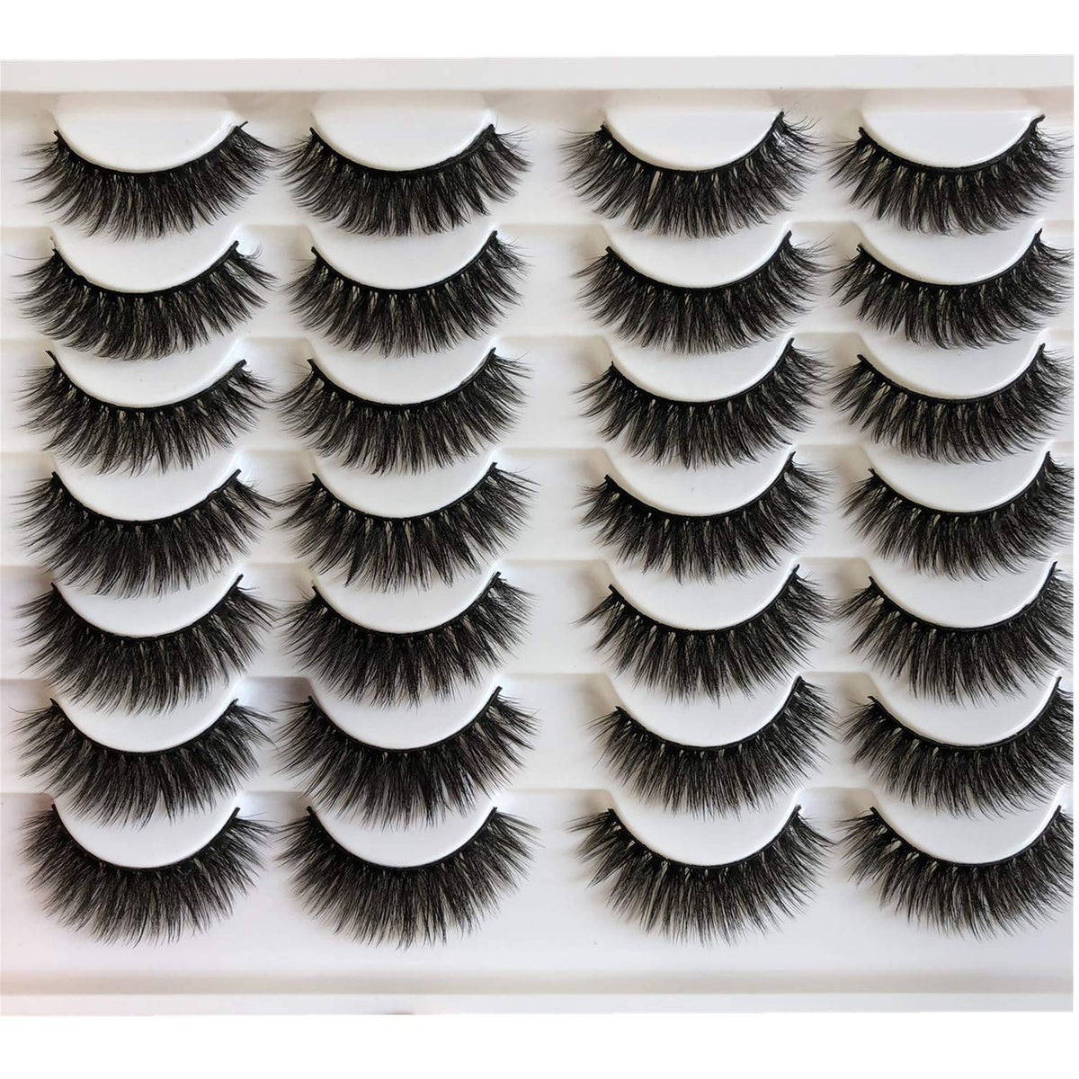 ALICROWN Faux Mink Short Eyelashes - 14 Pairs Natural Look Lightweight Fluffy Volume Lashes