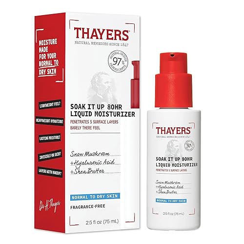 Thayers 80Hr Liquid Moisturizer With Hyaluronic Acid & Snow Mushroom, 2.5 Oz Face Care