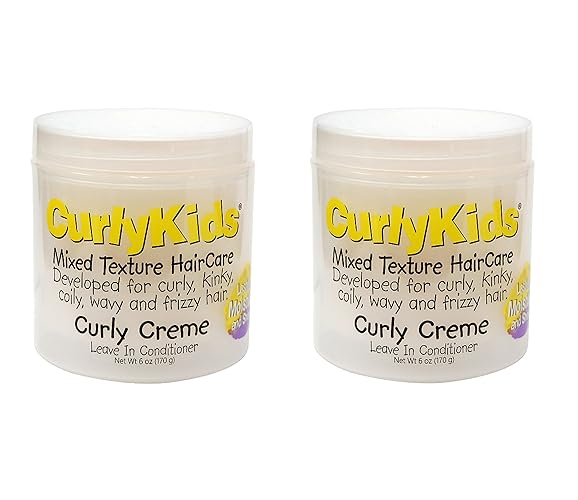 Curly Kids Curly Creme Conditioner, 6 Oz - Moisturizing Pack Of 2 For Curly Hair Care