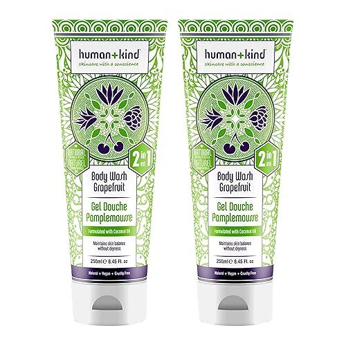 Human+Kind Nourishing Body Wash With Coconut Oil, Sls-Free, Vegan, Grapefruit Scent, 8.45 Fl Oz