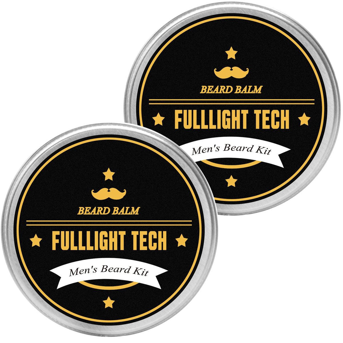 Fulllight Tech Beard Balm 2 Pack - Citrus Scent, Hydrating & Styling For Beards & Mustaches