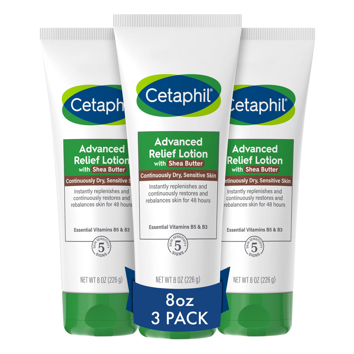 Cetaphil Advanced Radiance Body Lotion, Shea Butter, Fragrance Free, 8 Oz (Pack Of 3)