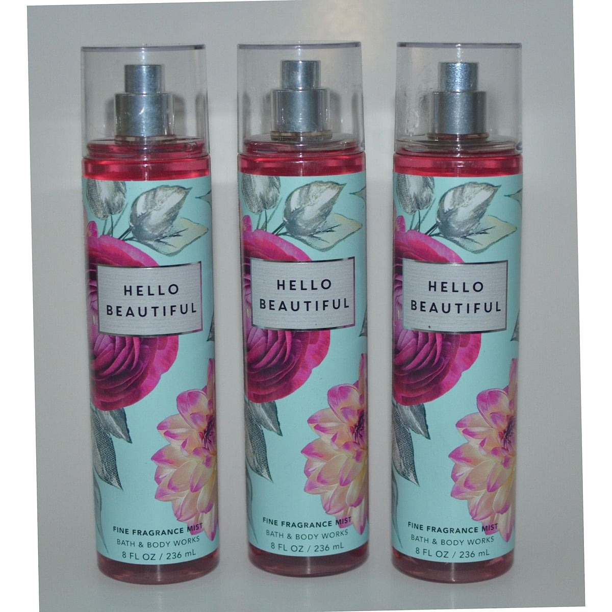 Bath & Body Works Hello Beautiful Fragrance Mist 3-Pack, 8Oz Each - Refreshing Body Spray