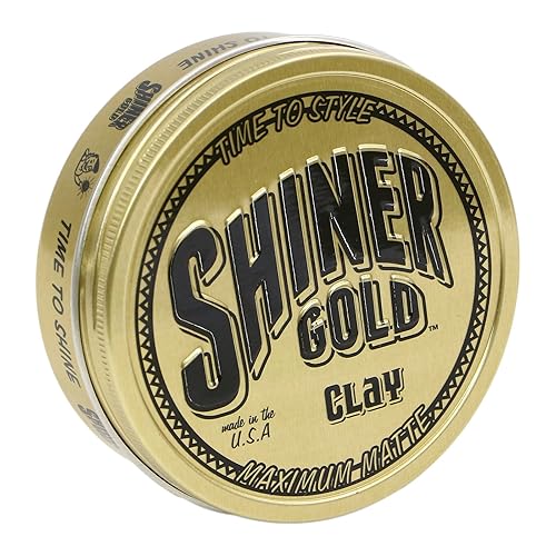 Shiner Gold Pomade - Strong Hold, Matte Finish, Water-Based, Coconut Scent, 3.5oz