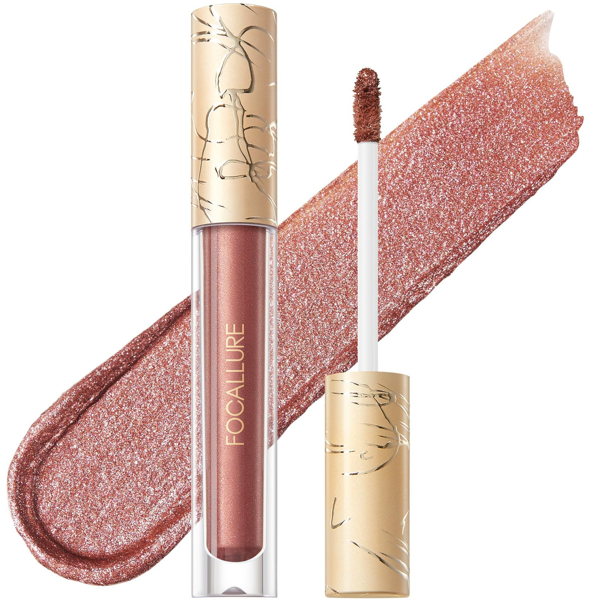 Focallure Metallic Liquid Lipstick - Nu02 Rope Brun, Waterproof, Transfer-Proof, Long Lasting