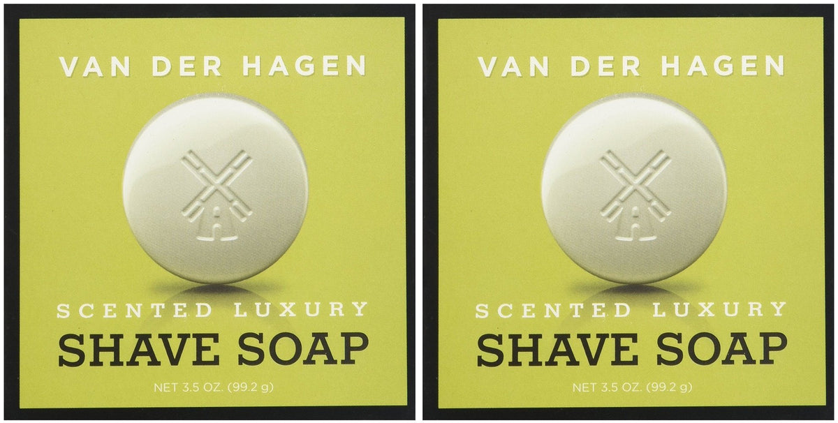 Van Der Hagen Men'S Luxury Scented Shave Soap, Cream, 3.5 Oz, Pack Of 2