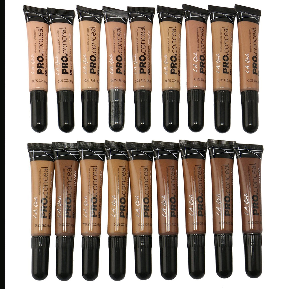 L.A. Girl Pc Pro Conceal Hd Concealer Set, All Colors, 0.25Oz, Pack Of 18