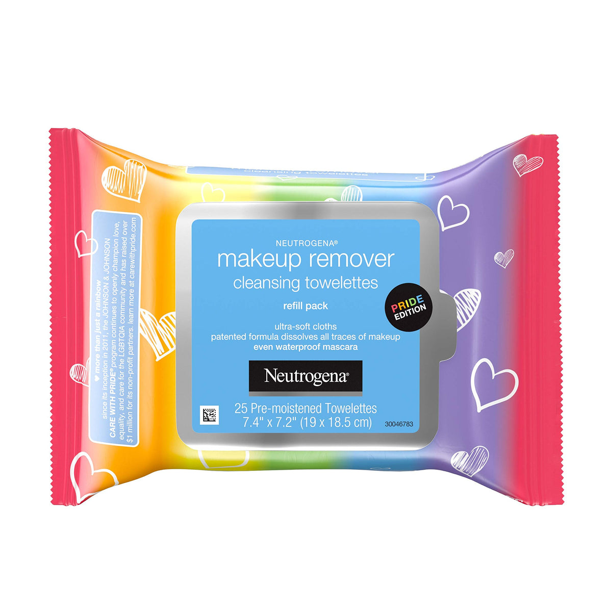 Neutrogena Pride Makeup Remover Cleansing Towelettes, 25 Count Daily Face Wipes