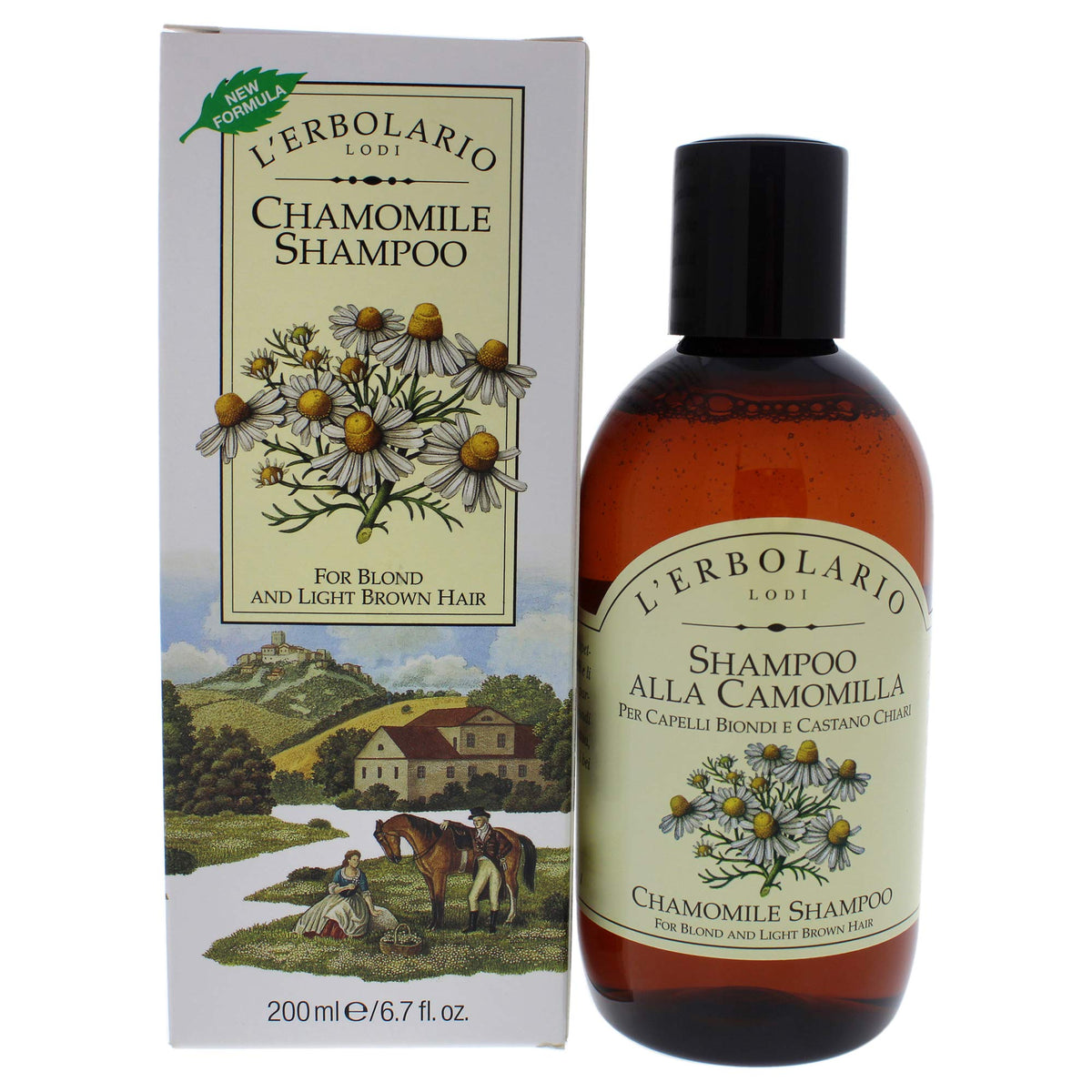 LErbolario Chamomile Shampoo  Herbal Extracts Emphasize Golden Highlights And Radiance  Leaves Hair Soft  Bouncy And Shiny  