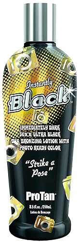 Pro Tan Instantly Black Dark Bronzer - 8.5 Oz Ultra-Rich Tanning Lotion For Deep Color