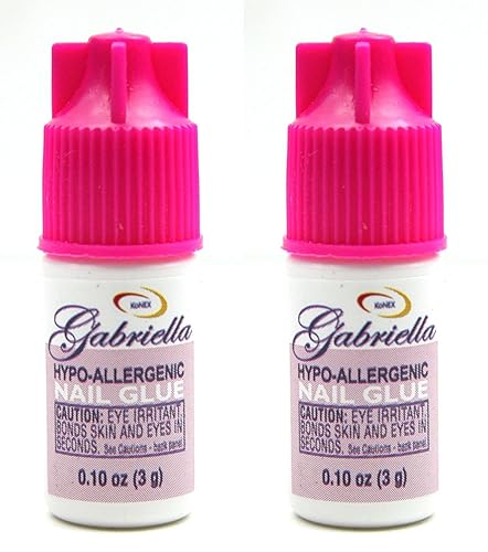 Gabriella Hypo-Allergenic Nail Glue, Clear, 0.1 Ounce (Pack Of 2) - Strong Hold &