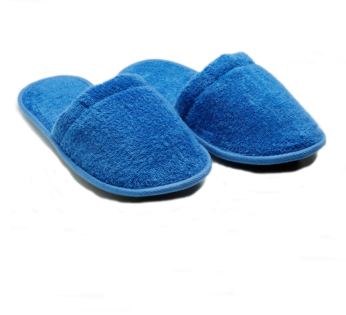 Arus Men'S Royal Blue Cotton Slippers - Medium Turkish Terry Cloth Spa & Bath Footwear