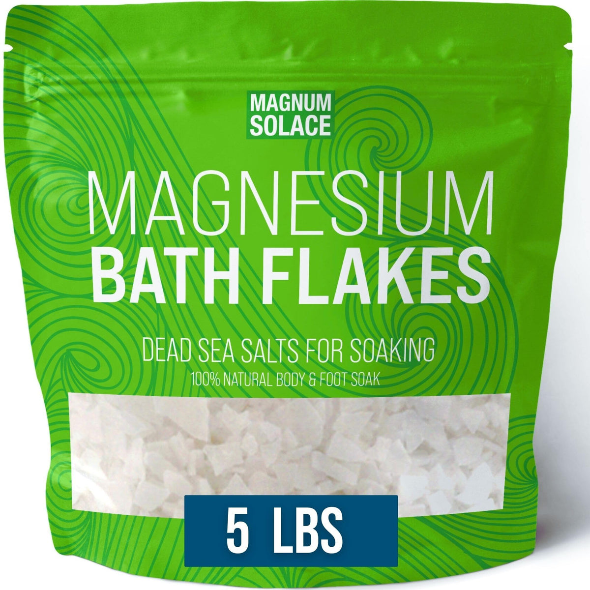 Magnum Solace Magnesium Flakes For Bath - 5 Lbs Dead Sea Salts For Soaking