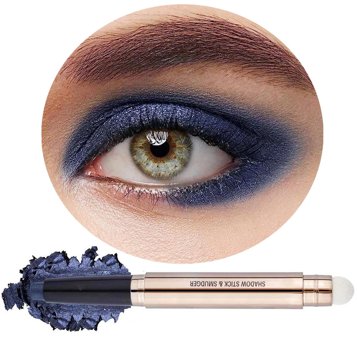 Daeuwiutr Midnight Black Blue Eyeshadow Stick, Waterproof Cream Pencil, Long Lasting, Hypoallergenic