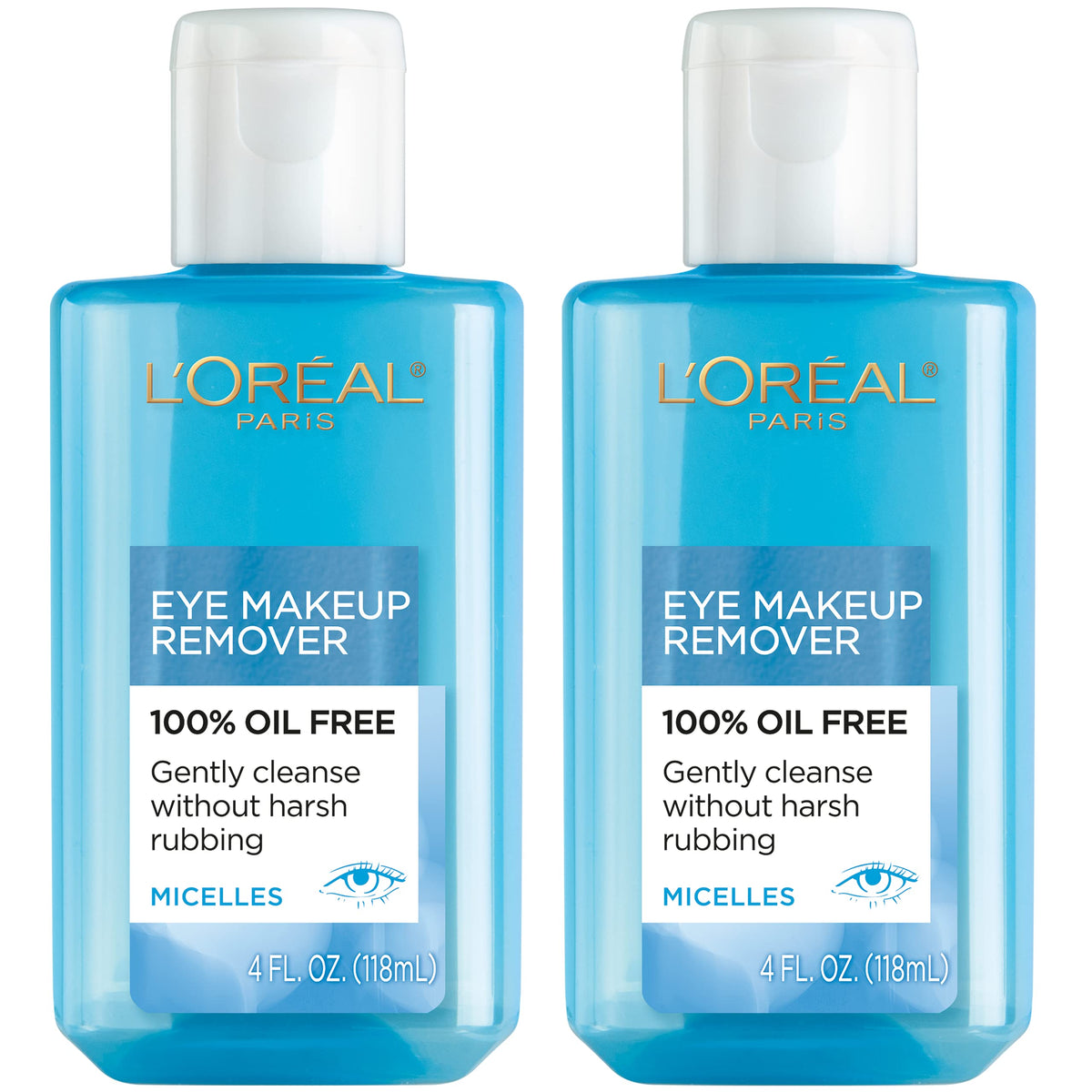 L'Oreal Paris Clean Artiste Oil Free Eye Makeup Remover, 2 Count, Gentle & Effective Cleansing