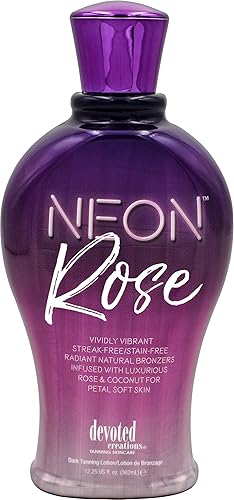 Devoted Creations Neon Rose Tanning Lotion With Natural Bronzers - 12.25 Oz