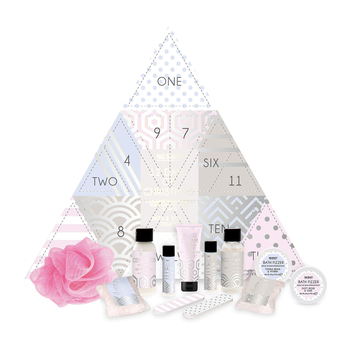 Mad Beauty 12 Days Silver Advent Calendar - Bath & Body Essentials For Healthy Skin