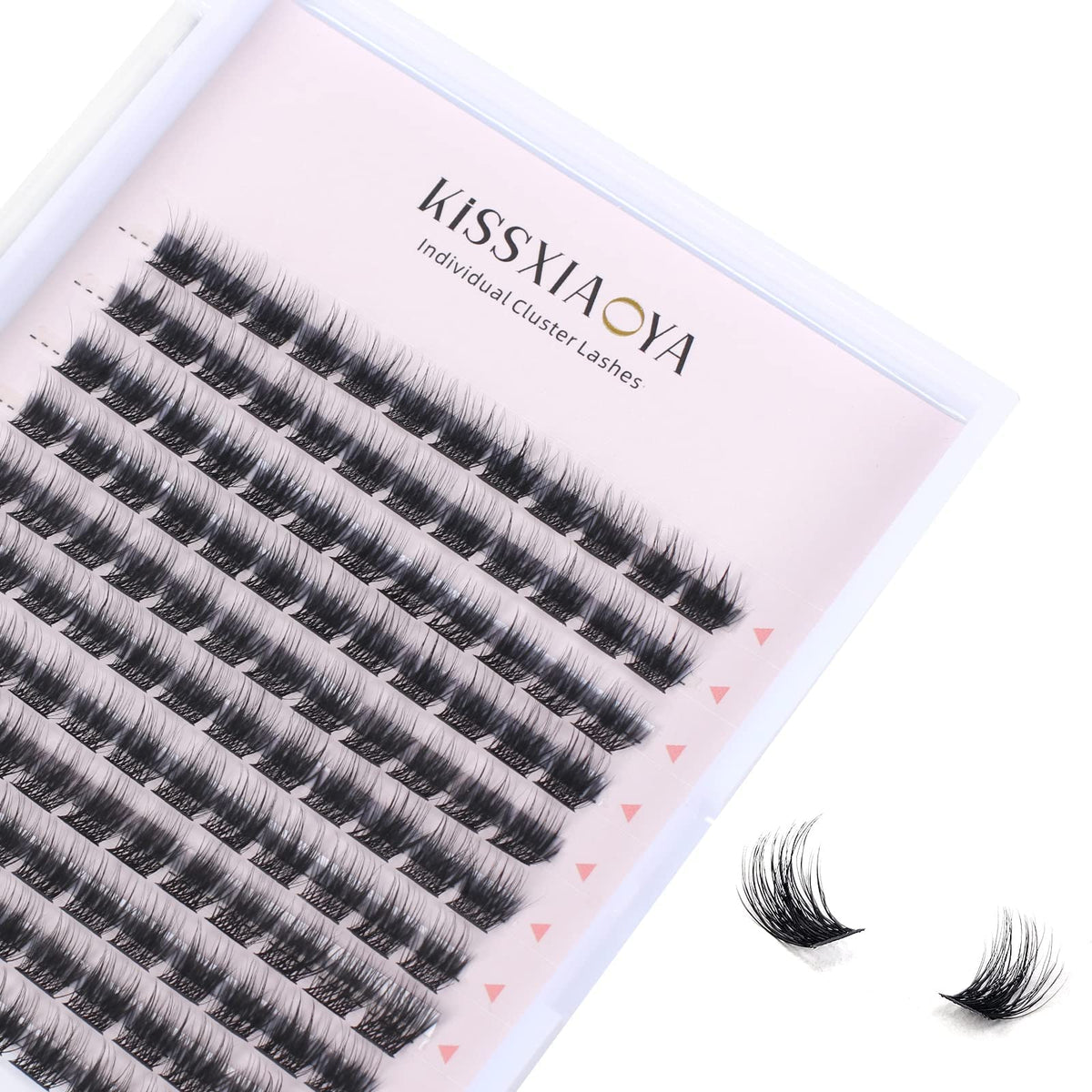 KISSXIAOYA 144Pcs Cluster Lashes, D Curl 14mm, Soft Natural Synthetic Fiber Eyelash Extensions